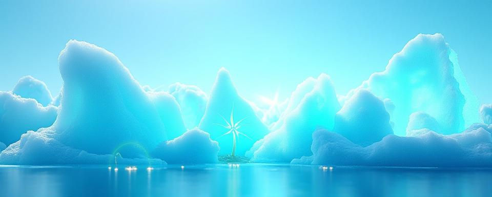 Abstraktion von Gletschereis und sauberer Energie mit Infografik-Elementen